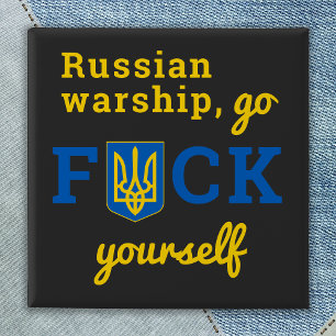 Rysk Warship Go F Yourself Ukraina Button Knapp