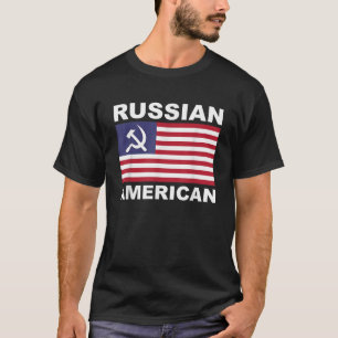 Ryska amerikanska Flagga, Ryssland, Amerikanska Pr T Shirt