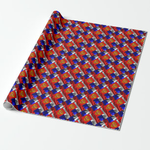ryska armar jackat flagga som omsluter papper presentpapper