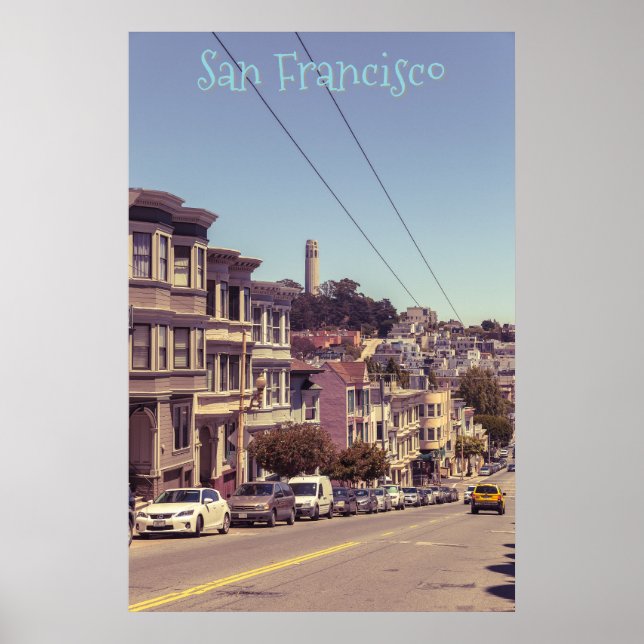 Ryska Backe med Coit Torn Poster (Framsidan)