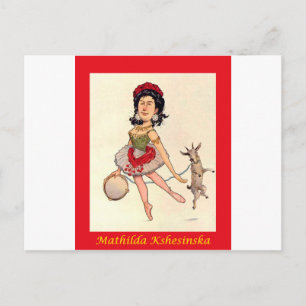 Ryska Ballerina Caricature ~ Mathilda Kshesinska Vykort