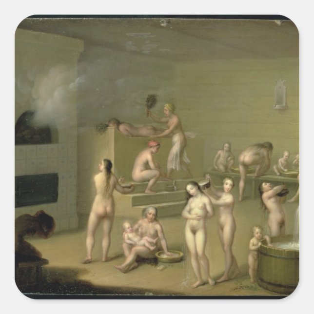 ryska Bath, 1825 Fyrkantigt Klistermärke (Framsida)