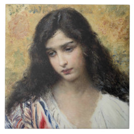 ryska Beauty (av Konstantin Makovsky) Kakelplatta