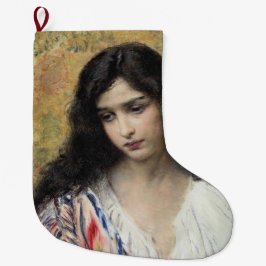 ryska Beauty (av Konstantin Makovsky) Stor Julstrumpa