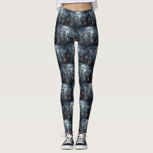 Ryska blåa katter Halloween kuslig Leggings