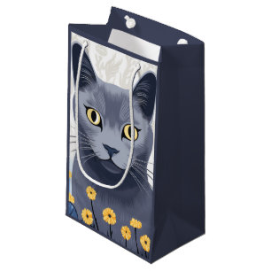 Ryska Blue Cat Gula blommor