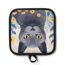 Ryska Blue Cat Gula blommor