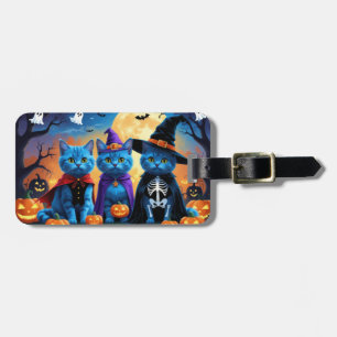 ryska Blue Cats Pumpkin Halloween Funny Bagagebricka