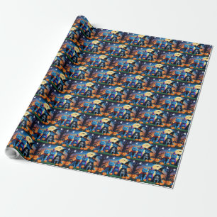 ryska Blue Cats Pumpkin Halloween Funny Presentpapper
