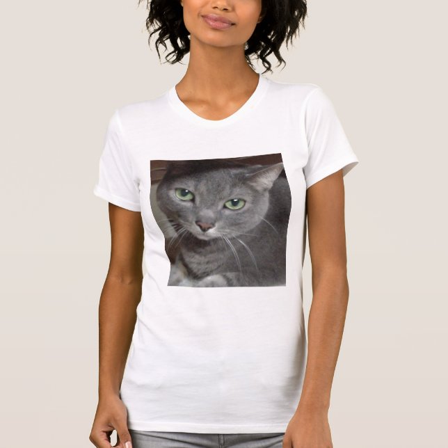 Ryska Blue Grått Cat Tee (Framsida)