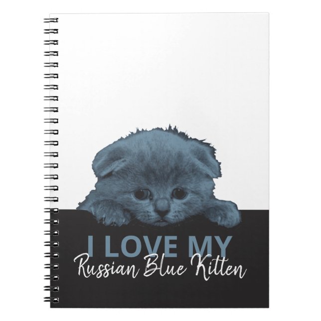 Ryska Blue Kitten Anteckningsbok (Framsidan)
