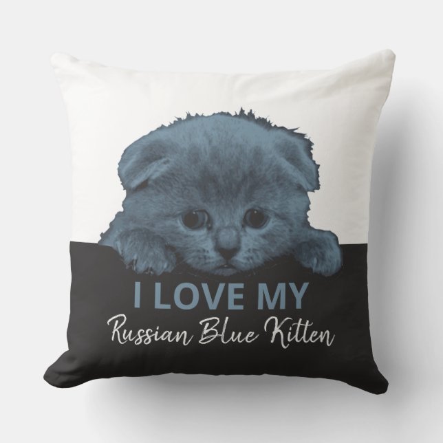 Ryska Blue Kitten Kudde (Framsida)