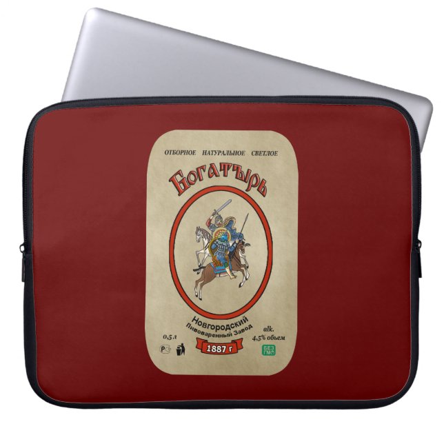 Ryska Bogatyr Beer Laptop Sleeve (Framsidan)