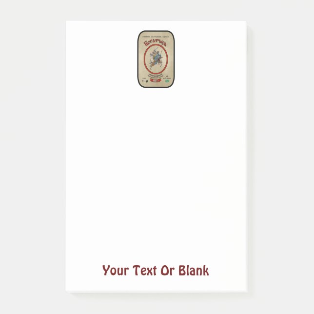 Ryska Bogatyr Beer Post-it Block (Framsida)