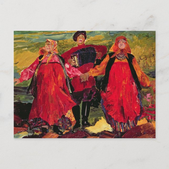 Ryska bönder Singing Vykort (Framsida)