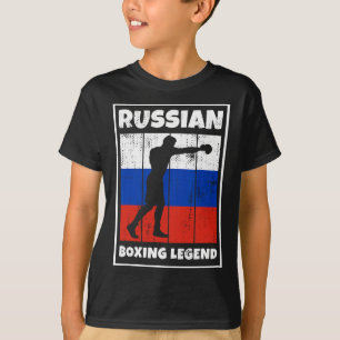ryska boxningsförklaringar med Flagga för ryska bo T Shirt