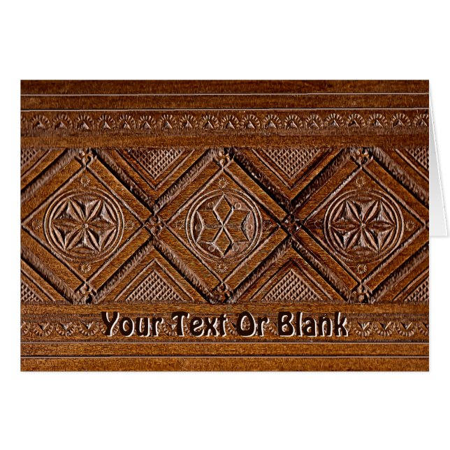 ryska Carved Wood Box Hälsningskort (Framsidan Horizontal)