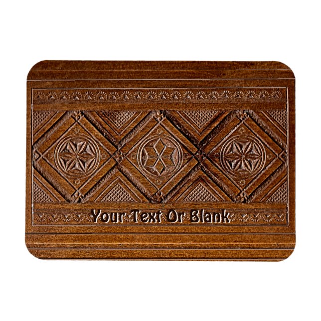 ryska Carved Wood Box Magnet (Horisontell)
