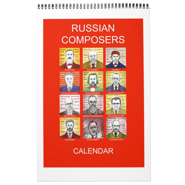 RYSKA COMPOSERS-väggkalender Kalender (Omslag)