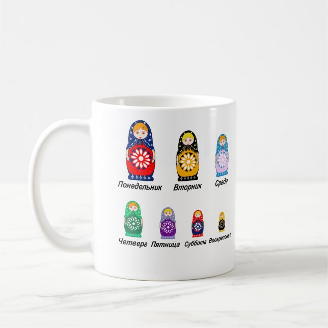 Ryska dagar av veckan kaffemugg (Vänster)