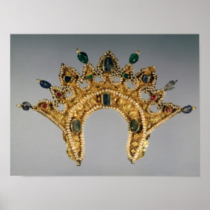 Ryska diadem, guld med pärlor poster