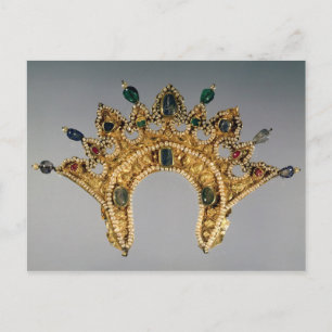 Ryska diadem, guld med pärlor vykort