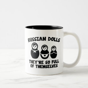 Ryska Dolls. De är så Fullt av sig själva. Två-Tonad Mugg