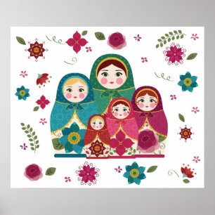 Ryska Dolls White Poster
