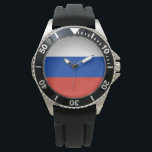 Ryska Flagga (Ryssland) Armbandsur<br><div class="desc">Denna utformning är utmärkande för Rysslands flagga (som i övrigt kallas Ryska federationen), som är en transkontinental land som omfattar Östran Europa och Nordasien. Ryssland är världens största land och det folkrikaste land i Europa. Ryssland består av mer än en åttondel av jordens bebodda landområde. Rysslands huvudstad, Moskva, är Europas...</div>