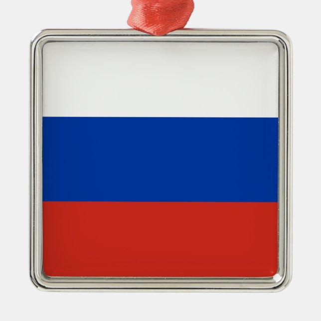 Ryska Flagga (Ryssland) Julgransprydnad Metall (Framsidan)