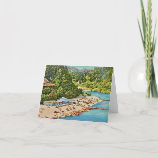 Ryska flodstranden Vintage vykort (Framsida)