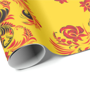 Ryska hohloma som sveper Papprare Presentpapper