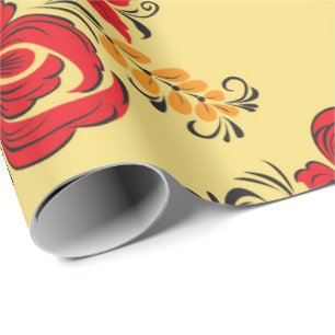 Ryska hohloma som sveper Papprare Presentpapper