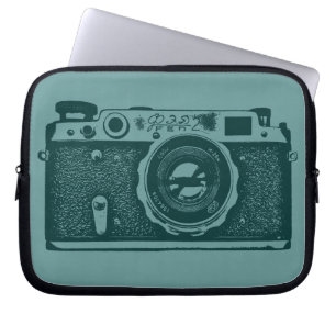Ryska kameran - Gröntens nyanser Laptop Sleeve
