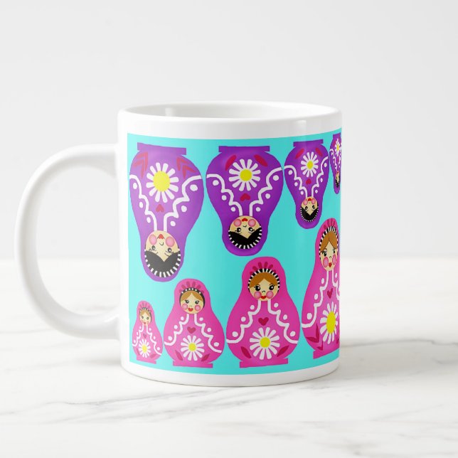 Ryska kapningsdockor jumbo mugg (Vänster)