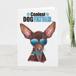 ryska Leksak Terrier Hund Coolest Pappa Fars dag Helgkort