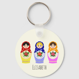Ryska matryoshka-dockor namn nyckelring