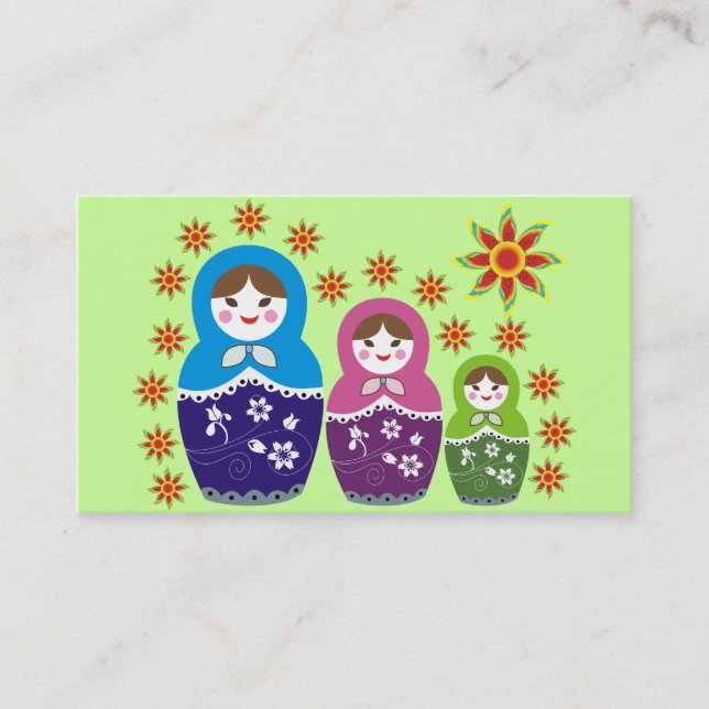 Ryska Matryoshka Doll-Affärskort Visitkort (Framsida)