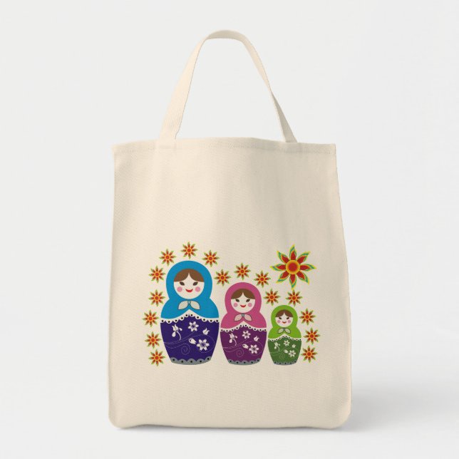Ryska Matryoshka Doll Bags Tygkasse (Framsidan)