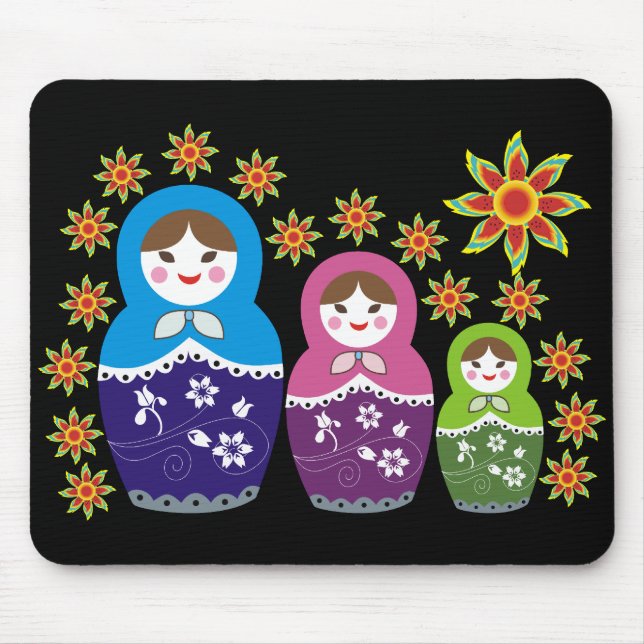 Ryska Matryoshka Doll Mousepads. Musmatta (Framsidan)