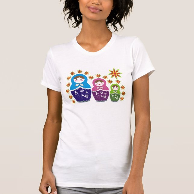 Ryska Matryoshka Doll T-shirts (Framsida)