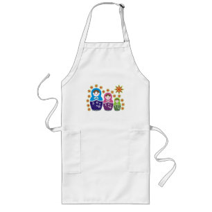 Ryska Matryoshka Dolls Aprons Långt Förkläde