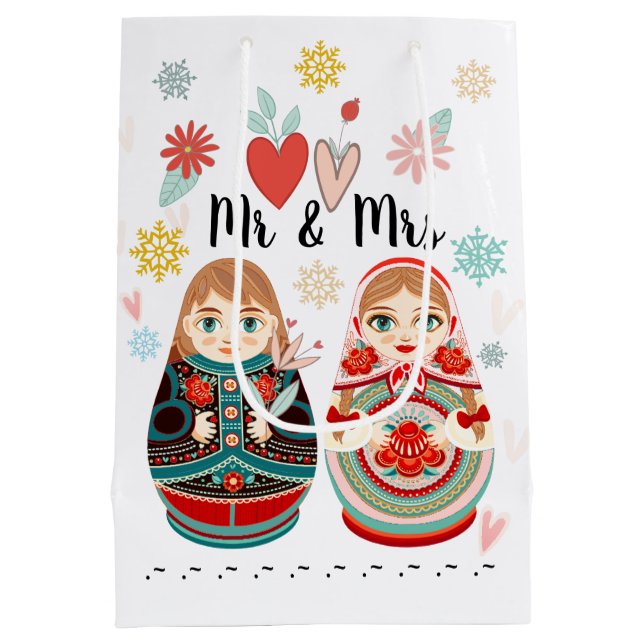 Ryska Matryoshka Dolls Mr & Mrs Personlig (Baksidan)