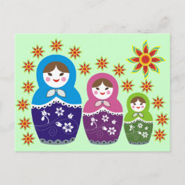 Ryska Matryoshka Dolls Postcards Vykort