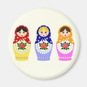 Ryska matryoshkadockor magnet