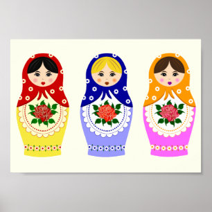 Ryska matryoshkadockor poster