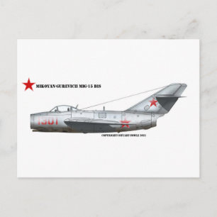 Ryska Mikoyen-Gurevich MiG-15Bis Vykort