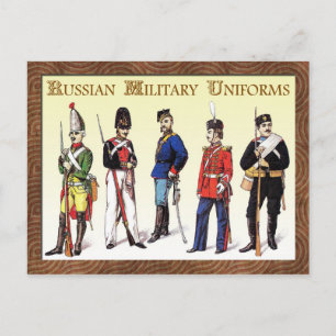Ryska militära uniformer vykort