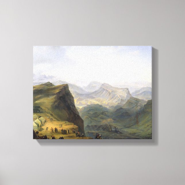 Ryska militärlägret i Dagestan 1895 Canvastryck (Framsida)