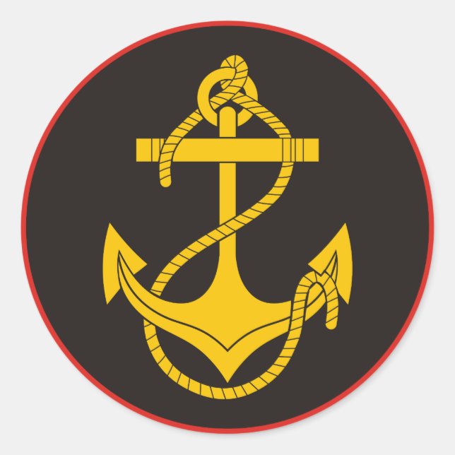 ryska Naval Infantry (marinsoldater) Runt Klistermärke (Framsida)